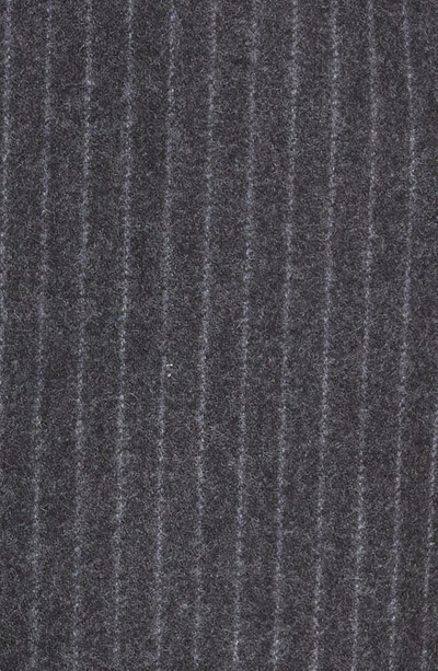 Shop Nili Lotan Oversize Chalk Stripe Virgin Wool Blazer In Grey Melange Pinstripe