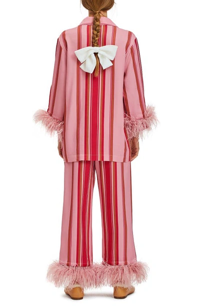 Shop Sleeper Party Double Feather Pajamas In Pink Stripes