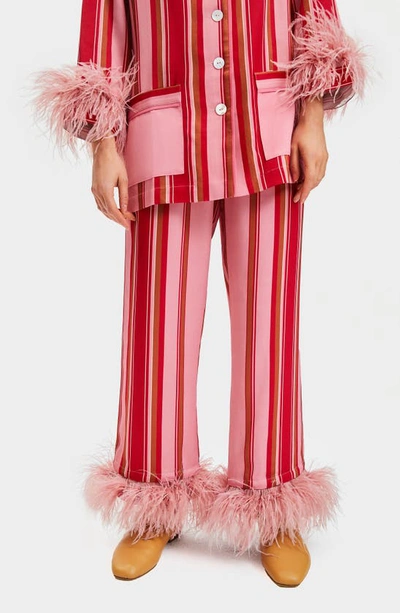 Shop Sleeper Party Double Feather Pajamas In Pink Stripes