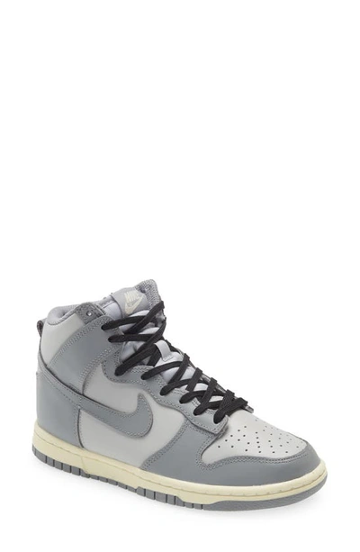 Shop Nike Dunk High Basketball Sneaker In Grey Fog/ Particle Grey