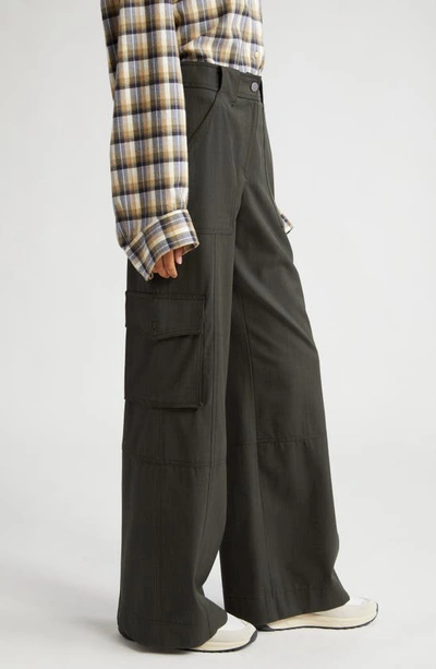 Shop Twp Stretch Wool Cargo Pants In Military