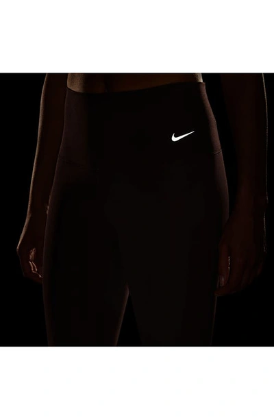 Shop Nike Zenvy Gentle Support High Waist Pocket Ankle Leggings In Earth/ Black