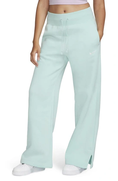 Nike Women's  Sportswear Phoenix Fleece High-waisted Wide-leg Sweatpants In Jade Ice/ Sail