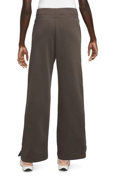 Nike Sportswear Phoenix High Waist Wide Leg Sweatpants In Baroque Brown/ Sail