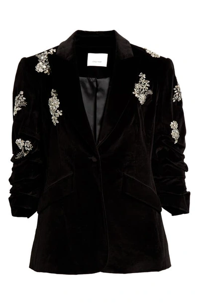 Shop Cinq À Sept Ivy Cheyenne Embellished Chenille Blazer In Black