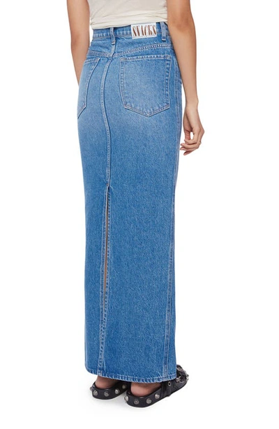Shop Mother The Candy Stick Denim Maxi Skirt In Dine N Dash
