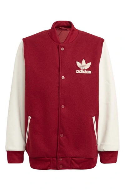 Shop Adidas Originals Kids' Adicolor Recycled Polyester Collegiate Jacket In Collegiate Burgundy