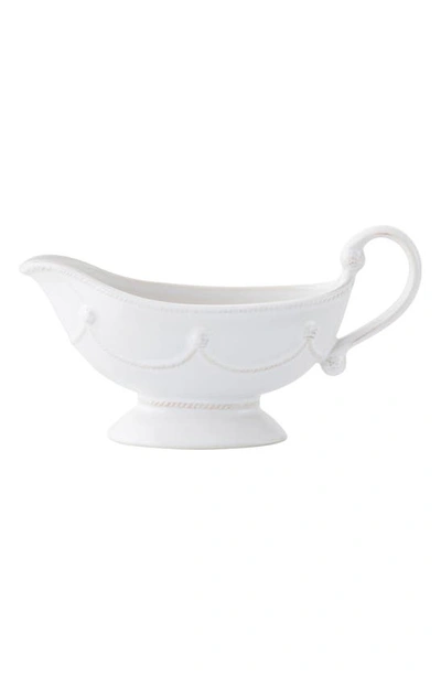 Juliska Berry & Thread Sauce Boat & Stand In Whitewash