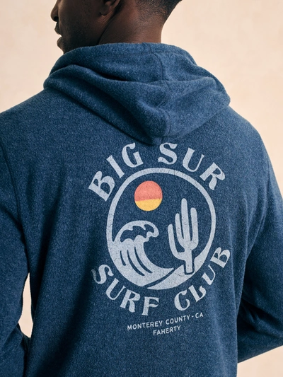 Shop Faherty Big Sur Beach Fleece Zip Hoodie In Deep Navy