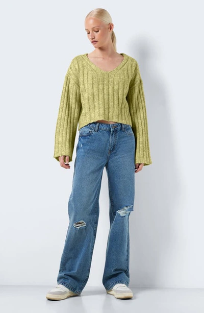 Noisy May Nina Knit Sweater In Green
