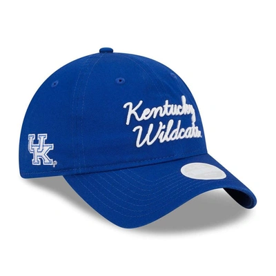 Shop New Era Royal Kentucky Wildcats Script 9twenty Adjustable Hat