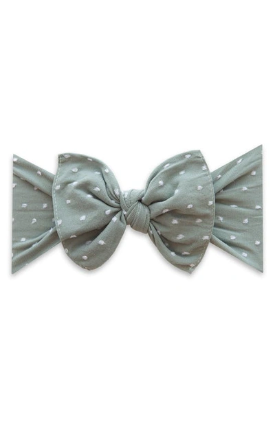 Shop Baby Bling Bow Head Wrap In Sage Dot