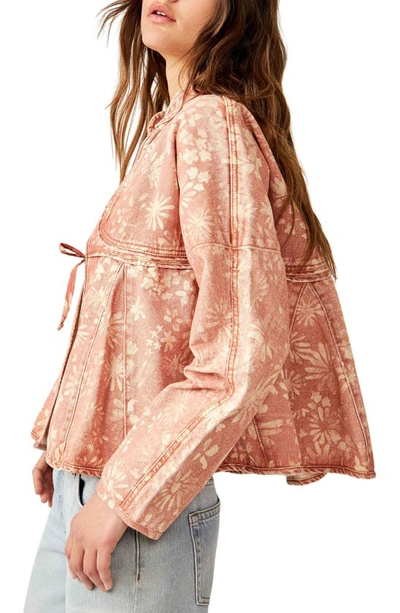 Free People Lua Bed Jacket In Apricot Combo