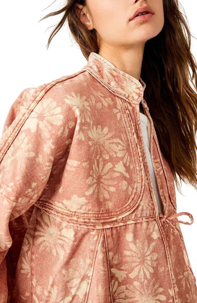 Free People Lua Bed Jacket In Apricot Combo