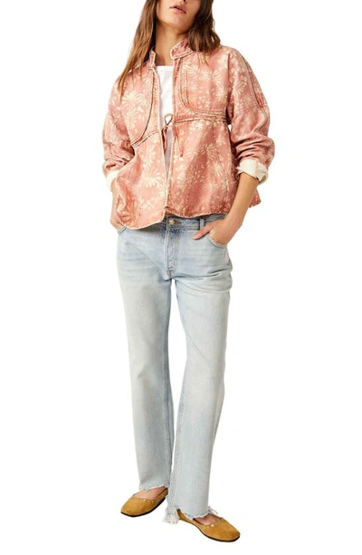 Free People Lua Bed Jacket In Apricot Combo