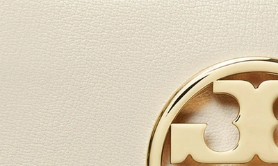 Shop Tory Burch Reva Leather Clutch In New Ivory