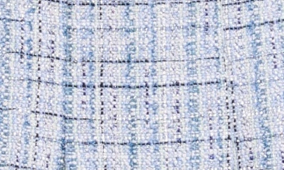 Shop Maje Pleated Tweed Miniskirt In Blue