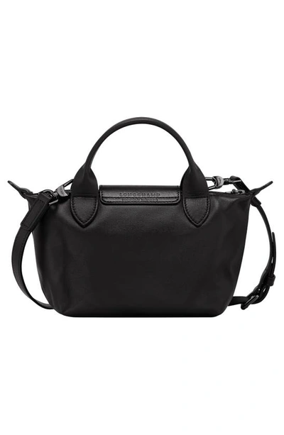 Longchamp Extra Small Le Pliage Xtra Leather Top Handle Bag In Black