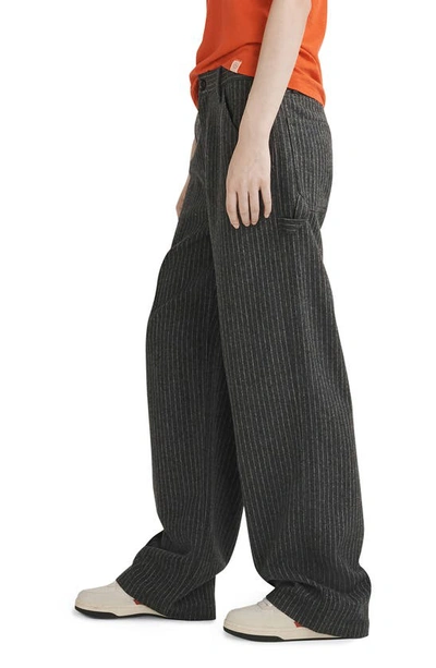 Shop Rag & Bone Sid Pinstripe Wool Blend Carpenter Pants In Greystrp