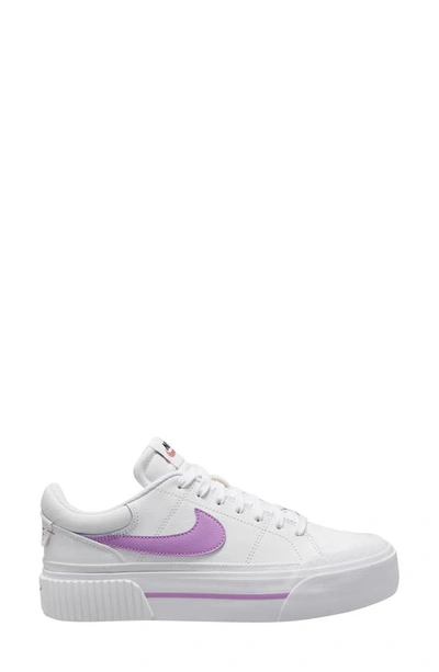 Shop Nike Court Legacy Lift Platform Sneaker In White/ Fuchsia/ Red/ Black