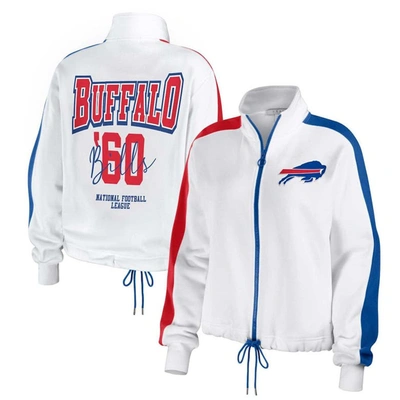 Wear By Erin Andrews White Buffalo Bills Contrast Sleeve Full-zip