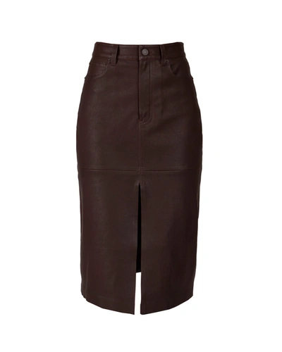 Shop Derek Lam 10 Crosby Mia Front Slit Pencil Skirt In Brown