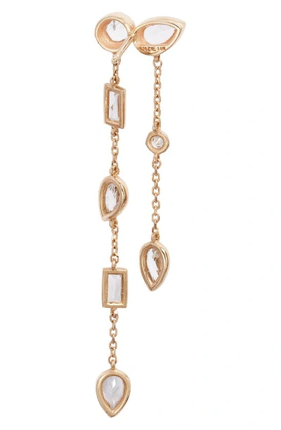 Shop Anzie Cléo Eliana Double Chain Drop Earrings In Gold