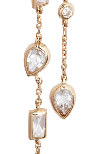 Shop Anzie Cléo Eliana Double Chain Drop Earrings In Gold