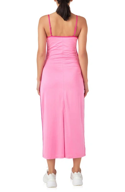 Endless Rose Women's Contrast Binding Maxi Dress In Pink/ Fuchsia