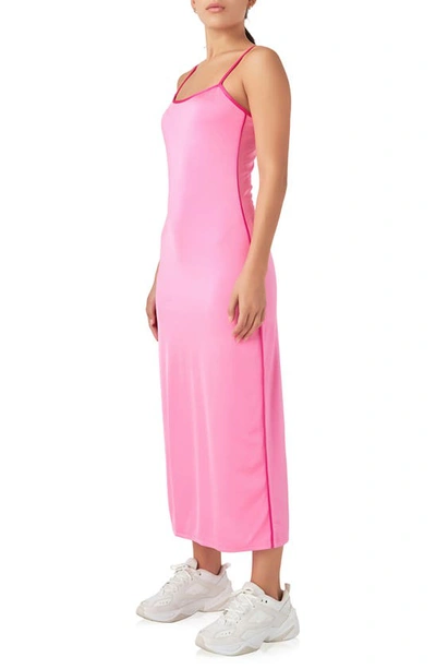 Endless Rose Women's Contrast Binding Maxi Dress In Pink/ Fuchsia