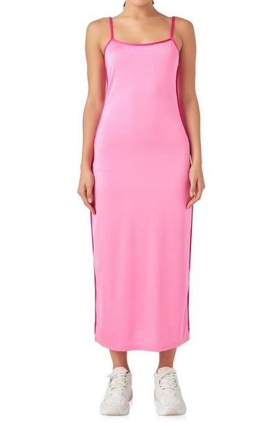 Endless Rose Women's Contrast Binding Maxi Dress In Pink/ Fuchsia