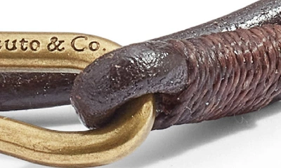 Caputo & Co Leather Cord Wrap Bracelet In Brown