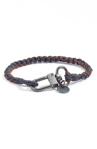 Shop Caputo & Co Braided Two-tone Bracelet In Dark Navy Combo