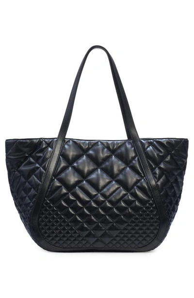 Shop Versace Large Greca Goddess Quilted Leather Tote In Black- Gold