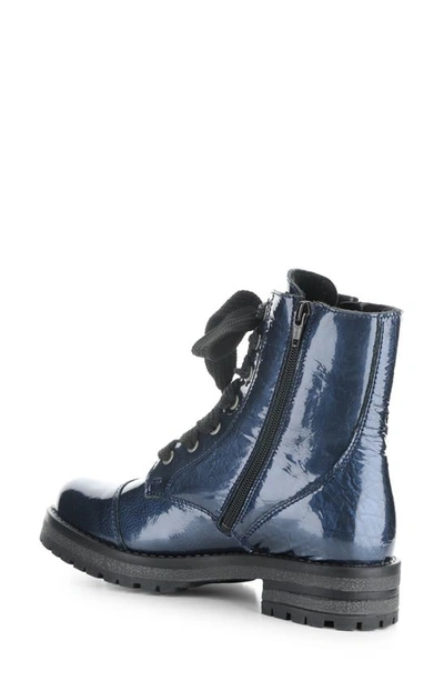 Shop Bos. & Co. Paulie Waterproof Lace-up Bootie In Blue Mascara Patent