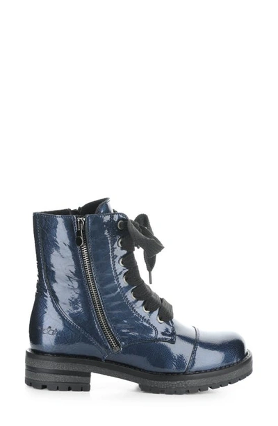 Shop Bos. & Co. Paulie Waterproof Lace-up Bootie In Blue Mascara Patent