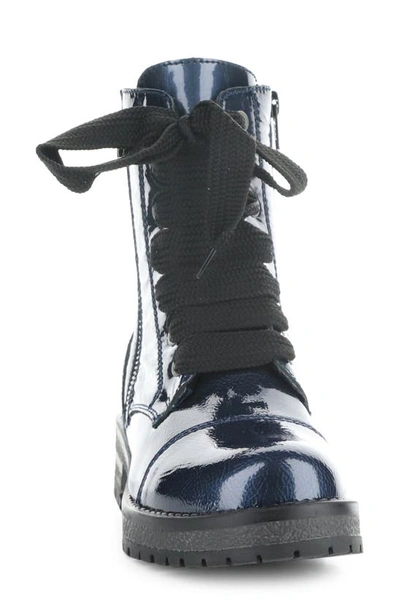 Bos. & Co. Paulie Waterproof Lace-up Bootie In Blue Mascara Patent
