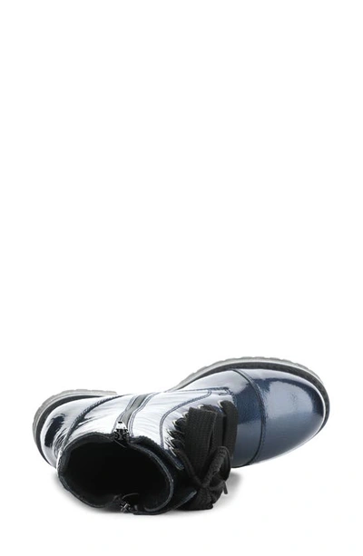 Bos. & Co. Paulie Waterproof Lace-up Bootie In Blue Mascara Patent