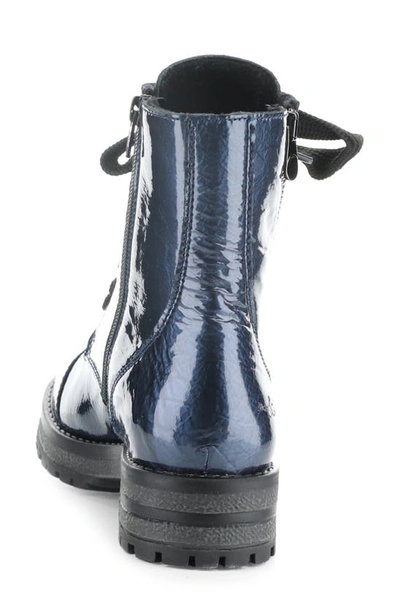 Shop Bos. & Co. Paulie Waterproof Lace-up Bootie In Blue Mascara Patent