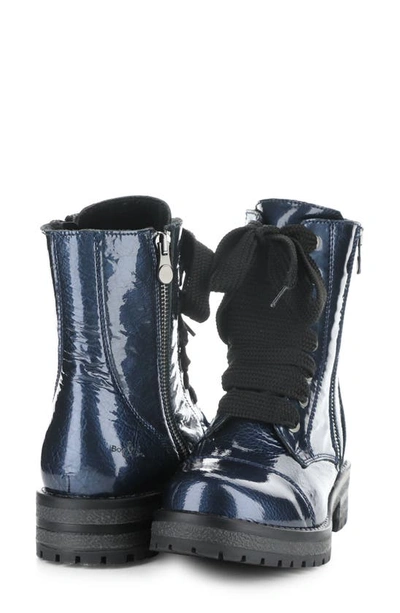 Bos. & Co. Paulie Waterproof Lace-up Bootie In Blue Mascara Patent