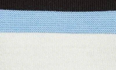 Shop Shushu-tong Stripe Short Sleeve Crop Polo Sweater In White Stripe