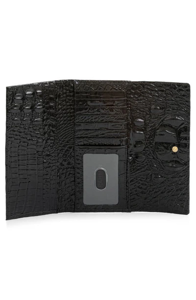 Brahmin Cordelia Croc Embossed Leather Wallet In Black