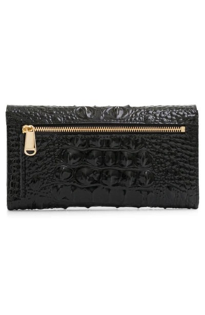Brahmin Cordelia Croc Embossed Leather Wallet In Black