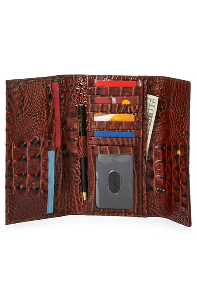 Brahmin Cordelia Croc Embossed Leather Wallet In Black