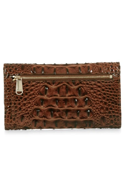 Brahmin Cordelia Croc Embossed Leather Wallet In Pecan