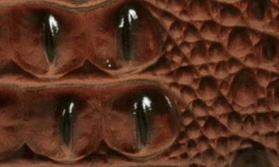 Brahmin Cordelia Croc Embossed Leather Wallet In Pecan