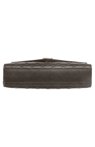 Shop Saint Laurent Medium Cassandra Quilted Leather Envelope Bag In Pebble