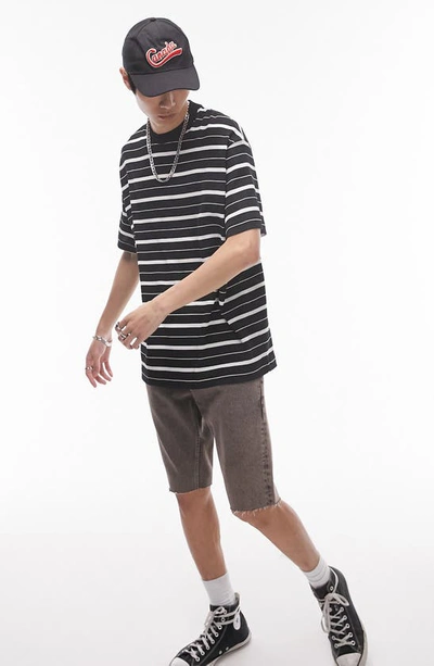 Shop Topman Oversize Stripe T-shirt In Black