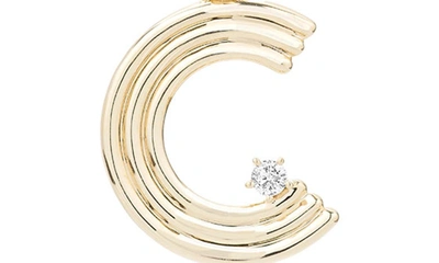 Shop Adina Reyter Groovy C Initial Diamond Pendant Charm In Yellow Gold