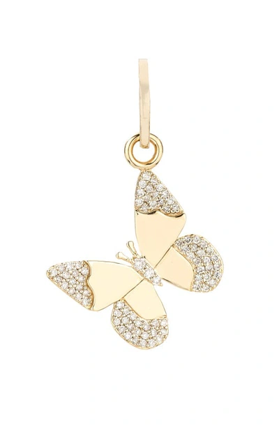 Shop Adina Reyter Diamond Butterfly Charm In Yellow Gold